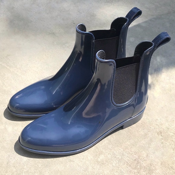 J. Crew Shoes - J. Crew Chelsea Blue Rain Booties Boots Size 10